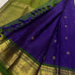 Hari Priya ✨ – Pure Kanchipuram Silk Saree
Royal Purple Body with Delicate Gold Zari stripes 
Emerald Green Korvai Contrast Border with Intricate Zari Weave
Grand Emerald Green Brocade Pallu with Traditional Motifs
Silk Mark Certified | Fall & Pico |
