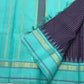 Pure Handwoven Kanchipuram Silk Saree – Deep Aubergine Body with Micro Checks
Contrasting Aqua Blue Korvai Borders with Temple Motifs & silk thread  Stripes
Elegant Striped Aqua seer Pallu
Silk Mark Certified ✅ ships in 2 weeks.