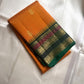 Lakshanam ✨ – Maambazha (Mango) Yellow Kanchipuram Pure Silk Saree
Korvai Deep-Green Border with Yazhi, Peacock & Elephant Varisaipet Panels
Temple-Tip Inner Edge & Rani-Magenta Accent Stripes
Intricate Zari-Weave Green Pallu with Chevron & Stripes