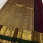 Vanasringaram pallu on arakku red handwoven Kanchipuram pure silk saree — Idam Living