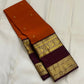 Rust Orange Ramyam – Pure Kanchipuram Silk Saree
Rust-orange body with pavin coin  buttas
Deep brown border with peacock panel & chakra medallions; grand zari pallu
Silk Mark Certified | Blouse Piece Included | Fall & Pico Done
Free Shipping in 1 week