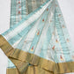 Pure Silk Chanderi Saree with Eknaal Floral Motifs and Classic Gold Zari Border