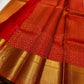 Kirtan ✨ – Vermilion Red Kanchipuram Pure Silk Saree
with Intricate Gold Zari Kattam Checks
Broad Lustrous Golden Border with Green Selvedge 🌿
Grand Radiant Pallu in Red & Gold Weaves
An Heirloom of Tradition, Festivity & Grace