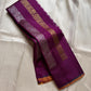 Lavanya– radiant purple Handwoven Kanchipuram Silk Saree in purple with Gold & Silver Zari, this deep purple Kanchipuram silk saree with intricate motifs in gold and silver zari, including Gandaberunda, parrots, elephants &lotuses as seen on Nita Ambani