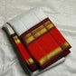 Shveta Arakku Kattam
Pure Silk Kanchipuram Saree – White Body with Fine Kattam Checks
Contrast Arakku Red Border & Maroon Korvai with Rich Zari Weave
Grand Zari Pallu Featuring Intricate Traditional Motifs
Silk Mark Certified ✅ Fall & Pico Done