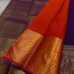 Aubergine Amber Kattam – Pure Kanchipuram Silk Saree
Deep Aubergine Purple Body with Gold Kattam Checks
Grand Zari Borders with Majestic Peacock Motifs
Contrast Amber-Orange Pallu with Rich Zari Detailing
Silk Mark Certified | ships in two weeks