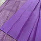 Lavender- Pure silk Kanchipuram handloom saree with contemporary gold and silver Zari leaf motifs on border and Pallu