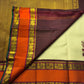 Pure Kanjivaram Silk Saree • Rettapet Yaanai Border • Pistachio Green with Rust Orange