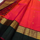 Scarlet Grove – Pure Kanchipuram Silk Saree
Fiery scarlet body with delicate golden leaf buttas ✨
Deep green korvai borders in rich zari temple motifs

Silk Mark Certified, delivery in 2 weeks