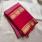 Pure silk kanchipuram rose pink color body with zari mayil chakram  buttas , raspberry pink  border with ornate Pallu