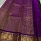 Sorgavaasal Kili , stunning motif in dark brown and purple zari kattam zari woven yazhi buttas in pure silk kanchipuram