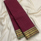 Deep Arakku and sage grey Kanchipuram vintage butta saree with Varisaipet border