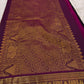 Deep Plum Handwoven Pure Silk Kancheepuram Saree with Kili Butta