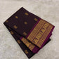 Deep Plum Handwoven Pure Silk Kancheepuram Saree with Kili Butta