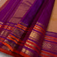 Valli – Handwoven Terracotta Blush Kanchipuram Silk Saree Featuring Intricate Mayil Butta and a Dual-Tone Varisaipet Border in Plum and Vermilion, Adorned with Temple-Inspired Zari motifs