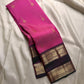 Anvitha – Magenta & Pink Shot Kanchipuram Pure Silk Saree
Glowing dual-tone silk body in radiant magenta and pink
Paired with a rich brown rettapet border featuring peacocks & floral vines in gold zari