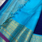 Ramya – Royal Blue Kanchipuram Pure Silk Saree with Zari Peacock Buttas, Sky Blue Varisaipet Border & Pastel Blue Pallu”