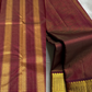 Ganika – Deep Coffee Brown Vairaoosi Kanchipuram Silk Saree with Candlestick Zari Border, Vanki Pet Chevrons & Dark Green Selvedge