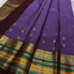 Kaamini ✨ — Purple Pure Kanchipuram Silk Saree
With Elegant Brown Korvai Border & Bold Stripes
Adorned with Scattered Gold Zari Buttas on Body
Intricate Zari Weaving in Regal Brown Pallu
Contrast Blouse with Matching Korvai Border
