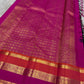 Kanmani — Black & Rani Pure Silk Kanchipuram Saree
Inky black body with gold medallion & peacock buttas
Striking rani-pink and kavi-orange korvai borders with temple-edge zari
Rich rani-pink brocade pallu with grid jaal & heritage vines
Silk Mark Cert