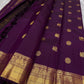 Aubergine Mayil Chakram — Pure Silk Kanchipuram Saree
Rich aubergine-purple body with golden mayil & chakram buttas ✨
Antique-gold zari borders & grand diamond-jaal pallu 🪔
Matching blouse with zari border included 💫
Silk Mark Certified • Free Shipping