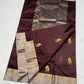 Pure Silk Chanderi – deep brown  with Wheat-Sheaf Buttas
Silver Kaddi Border & Shimmering Silver Tissue Pallu ✨
Silk Mark Certified • Free Shipping within USA • Ships in Two Weeks