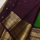 Harita Butta Brown – Pure Silk Kanchipuram
Harita-green body with gold buttas & aubergine-brown zari border
Silk Mark Certified • Free USA Shipping • Ships in Two Weeks