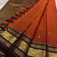 Diya Rust Orange – Pure Silk Kanchipuram
Rust-orange kattam checks with coin buttas ✨
Coffee-brown korvai borders with grand Annam medallions 🪔
Rich coffee-brown brocade pallu with zari stripe weave 🌿
Silk Mark Certified • Ships in Two Weeks • Free Ship