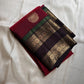 Ishwaryam ❤️🕊️✨

Ruby  Red Handwoven Kanchipuram Silk Saree with Majestic Gandaberunda Zari Adai Motif 🕊️🌟

Ornate Rettapet Border with Delicate Kamalam Seer Floral Detailing 🌺🪡

Deep Coffee Brown Pallu Adding Warmth and Elegant Contrast ☕🌿