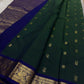 Swaram Lightweight – Enchanted Teal
Feather-Light Teal Green Kanchipuram Silk Saree
Royal Blue Zari Borders with Peacock Medallions