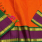 Sunset Kattam — Pure Kanchipuram Silk Saree
Sunset-orange kattam body with royal purple borders and emerald green pallu in fine zari.
Silk Mark Certified • Free Shipping within USA • Ships in Two Weeks