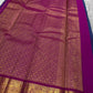 Lotus Crest Blue — Pure Kanchipuram Silk Saree Peacock–blue body with gold buttas & magenta elephant zari-woven borders Silk Mark Certified • Free Shipping within USA • Ships in Two Weeks