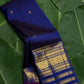 Amethyst Purple and Navy Double Shade Handwoven Pure Silk Kanchipuram Saree with Mayil Butta and Varisaipet Border