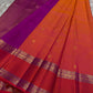 Suryarekha – Pure Korvai Kanchipuram Silk Saree
Kesari-Orange & Pink dual-tone body with gold paisley buttas
Arakku Red korvai border with diamond brocade elephant  motifs
Vadamalli Purple grand zari brocade pallu | shios in 2 weeks ,silk mark cer