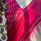 "Charu" collection - Ikat and kalamkari blouse in pink,green and white