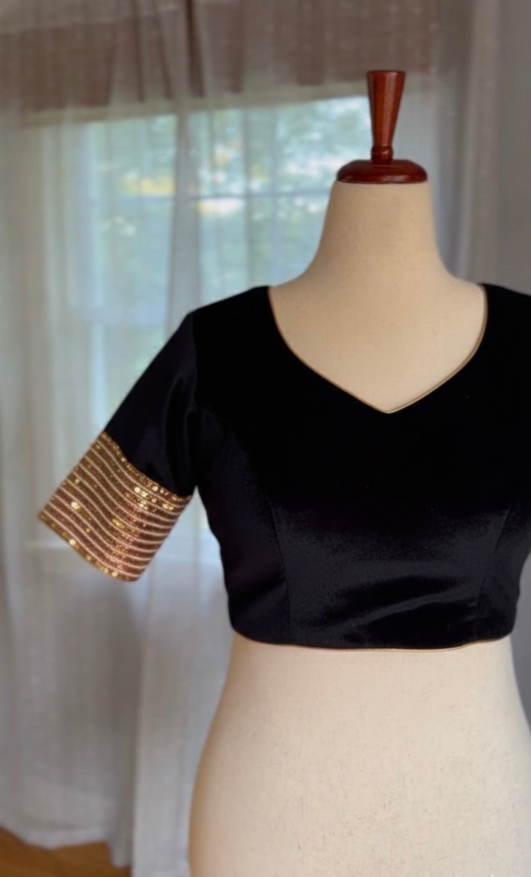 "Sitara" collection - silk  blouses with sequin embroidery gold and pearl in pink