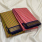 Rani Kanthi — Pure Silk Kanchipuram Saree
Sunset-orange, rani-pink & haldi-yellow kattam checks ✨
Navy korvai borders with intricate gold zari vines
Rich navy pallu with zari pinstripes & tasseled finish
Silk Mark Certified • Free USA Shipping in 1 week