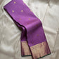Challani – Regal Purple Kanchipuram Silk Saree with Zari Checks and Buttas & arai maadam Border and rudrakshapet with muthu seer