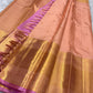 Peach Rose – Pure Korvai Kanchipuram Silk Saree
Peach body with gold coin buttas & pure 4G zari korvai border
Contrast rose pink pallu with grand pure zari weaving
Silk Mark Certified | Fall & Pico Done | Blouse Stitching Available ($30)
Free Shipping