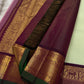Pistachio Mist ✨ – Pastel Pistachio Vairaoosi Kanchipuram Pure Silk Saree
Korvai Wine-Maroon Border with Elephant Procession Zari Panel & Green Selvedge
Grand Gold Zari Pallu with Chevron & Silk Mark Certified | Fall & Pico Done | Blouse Stitching ($30) |