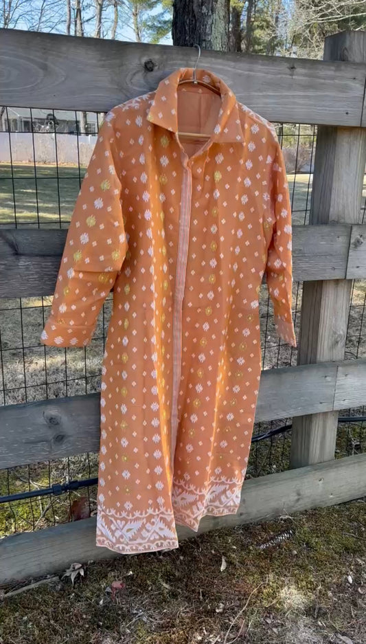 Jamdhani Dress - Terracotta