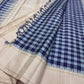 Nirai – Pastel Blue Kanchipuram Pure Silk Saree
Madras-Inspired Podi Kattam Checks in Navy, Cream & Silver
Cream Border with Subtle Zari Stripes
Seer Zari Pallu on a Canvas of Soft Cream Silk 🌿