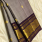 Zari Kattam Dovetail Gray & Deep Purple – Pure Silk Kanchipuram Saree
Fine kattam checks with coin & paisley zari buttas across the body
Deep purple border with annapakshi ships in 1 week silk mark certified, blouse stocking ($30)