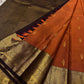 Gilded Rust Orange + Paaku Nut Brown — Pure Silk Kanchipuram
Rust-orange body with gold coin buttas & deep nut-brown korvai border in grand medallion zari
Silk Mark Certified • Free USA Shipping • Ships in Two Weeks ✅