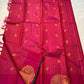 Peacock Arch Zari Kattam — Pure Silk Kanchipuram Saree
Magenta–Rani pink body with fine zari kattam checks & gold peacock motifs • Rust-orange brocade pallu with grand zari weave • Contrast selvedge & rich korvai borders
✨ Silk Mark Cert • Fall & Pico ✅