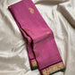 Petal Oosikattam ✨ – Pure Kanchipuram Silk Saree
Radiant Petal Pink Body in Oosi Zari Kattam Weave with Buttas
Deep Purple Korvai Border with Green Selvedge & Elephant Motifs
Majestic Purple Pallu with Intricate Gold Zari Brocade
Silk Mark Certified |