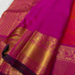 Sowmya – Fuchsia & Magenta Kanchipuram Pure Silk Saree with Sorgavasal Mayil Motifs, Baavanji Border & Maroon Selvedge