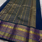 Mogra 💜✨🌿 – Lilac Kanchipuram Silk Saree with Gold Paisley Buttas, Navy Blue shot green Varisaipet Zari Border featuring Arai Madam, Vanki Pettu, Peacocks 🦚 & Contrast Silk Thread Accents
