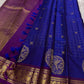 Sorgavaasal Kili , stunning motif in  MS blue and purple zari kattam zari woven yazhi buttas in pure silk kanchipuram