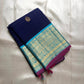 Ramya – Royal Blue Kanchipuram Pure Silk Saree with Zari Peacock Buttas, Sky Blue Varisaipet Border & Pastel Blue Pallu”